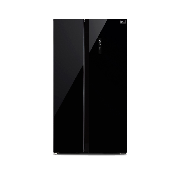 Side by side Black Glass Refrigerator 436L