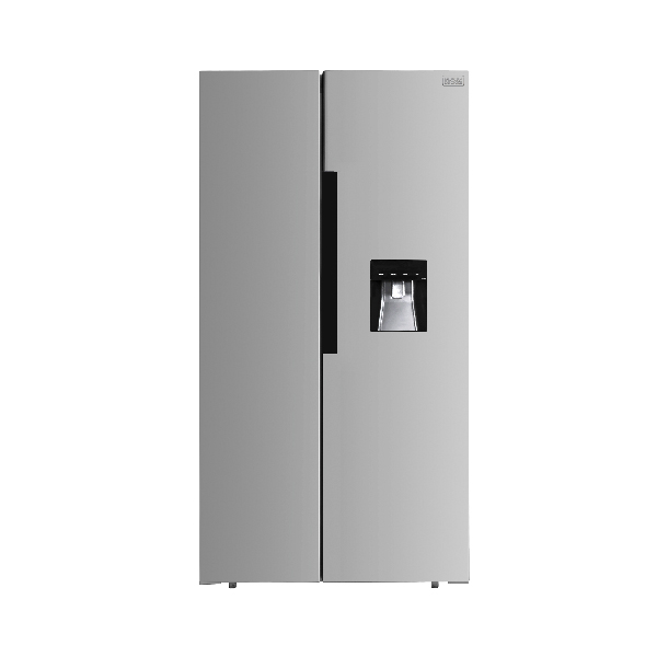 Side by side Silver Inox Refrigerator 541L